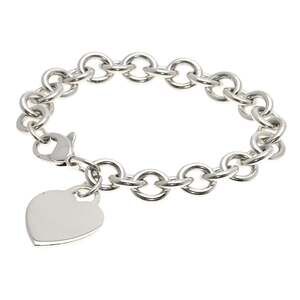 TIFFANY Silver Heart Charm Bracelet
